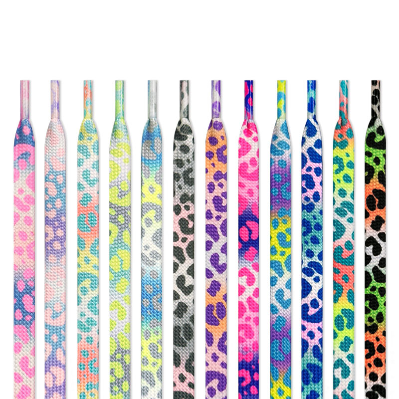 Lace Replacement Flat - Flat Gradient Leopard Print Shoe Laces