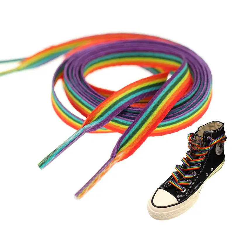 1 Pair Flat Rainbow Striped Sh - Lace Replacement Flat review and price
