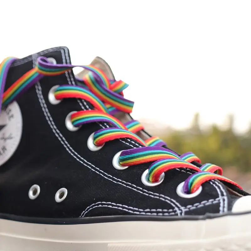 1 Pair Flat Rainbow Striped Sh - Lace Replacement Flat review and price