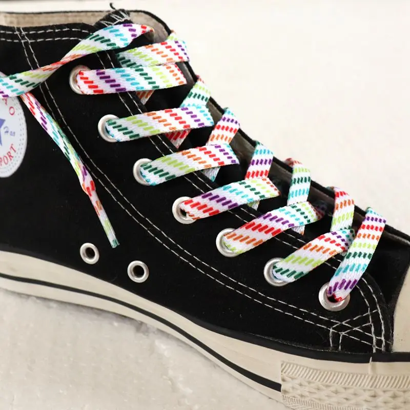 1 Pair Flat Rainbow Striped Sh - Lace Replacement Flat review and price